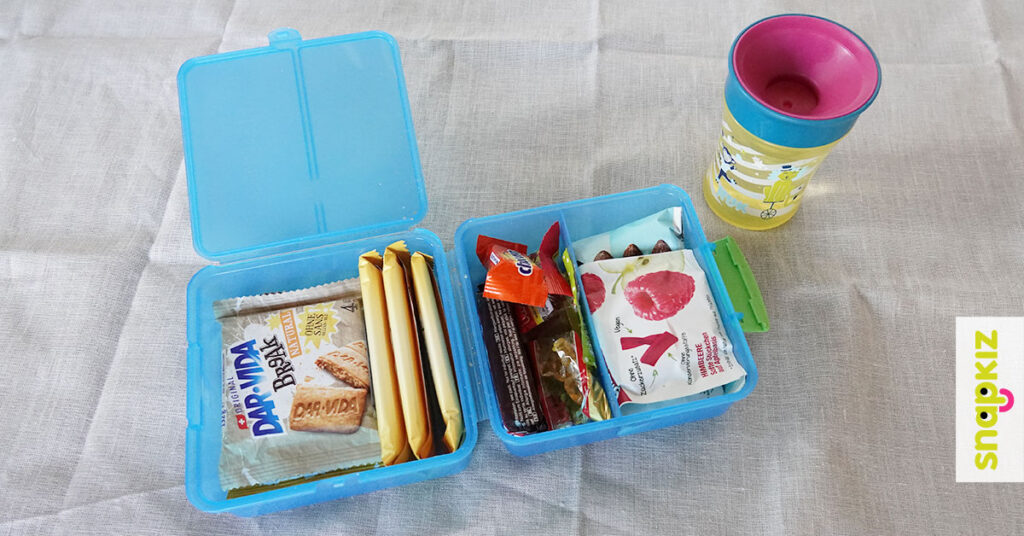 Snapkiz - entspannt Reisen mit Kindern - Snackbox und Trinkbecher